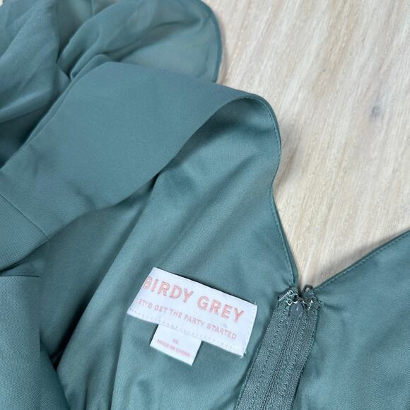 NWT Birdy Grey Chiffon Sea Glass Hannah Empire V-Neck Romantic Dress Gown XL - Picture 15 of 16